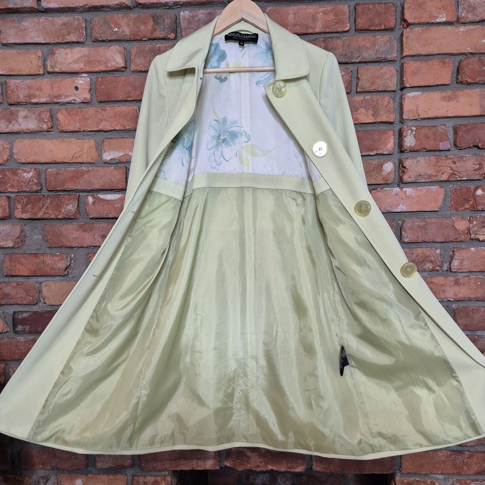 Simon Chang Pistachio Green Tailored Coat 7/8 Spring Topper Jacket - Picture 4 of 10
